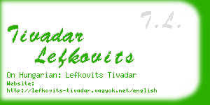 tivadar lefkovits business card